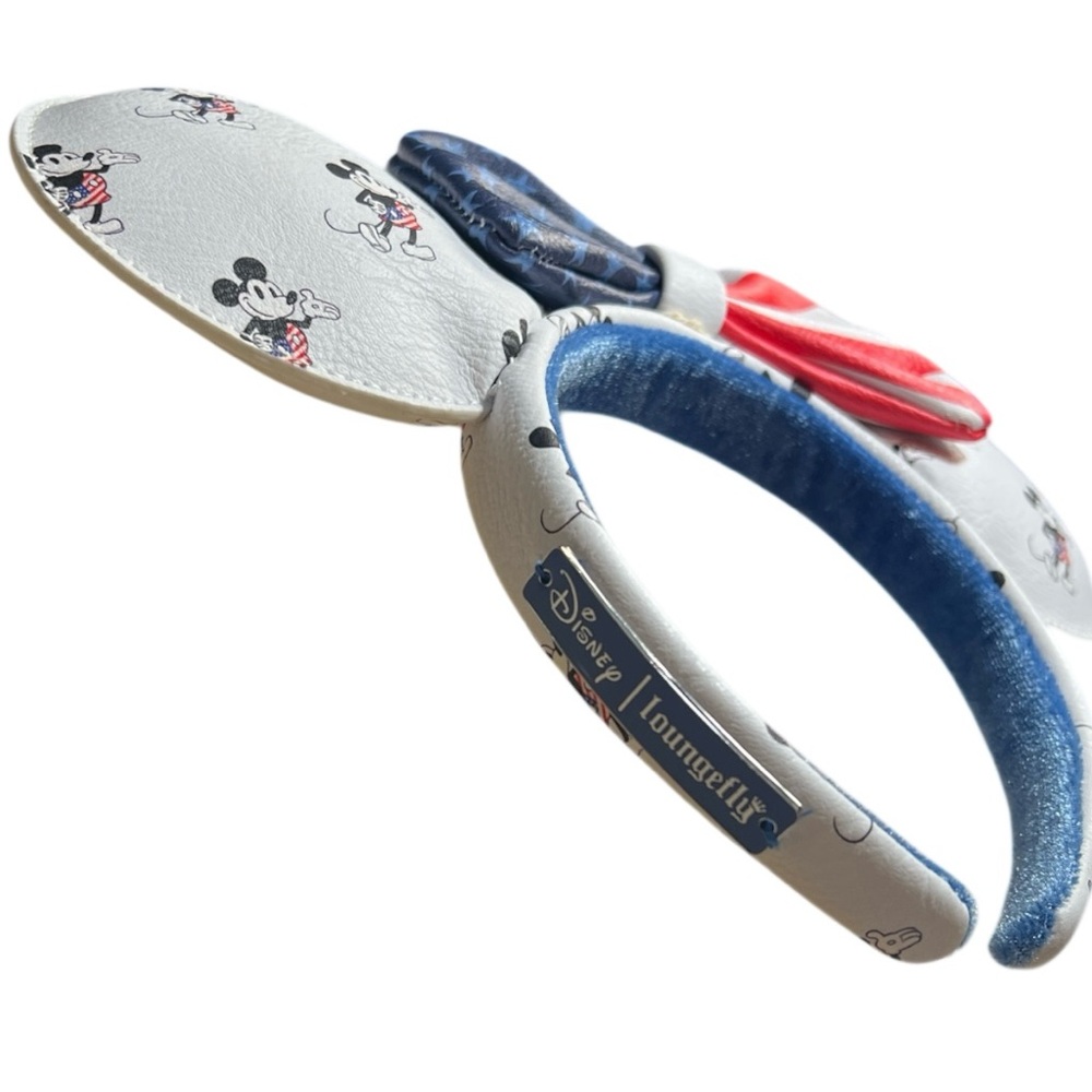 Disney Parks Loungefly Mickey Mouse Americana 4th July Bow Ear Headband - Picture 4 of 6